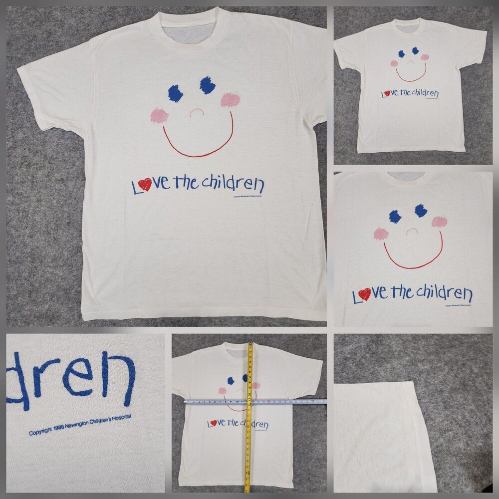 VTG 80s Love The Children Adult‎ XL? Single Stitch Newington Hospital T Shirt
